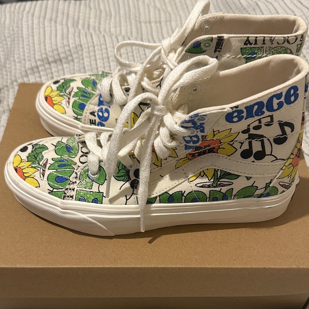 Vans High-Top Sneakers - White with Colorful Graphics